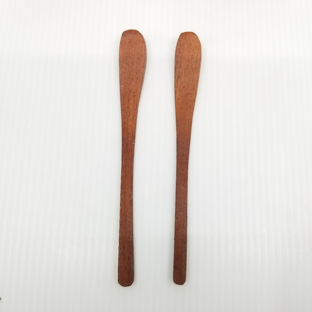 Primitive Farmhouse Condiment Spice Salt Pepper Wooden Set With Spoon‎ - Picture 8 of 10